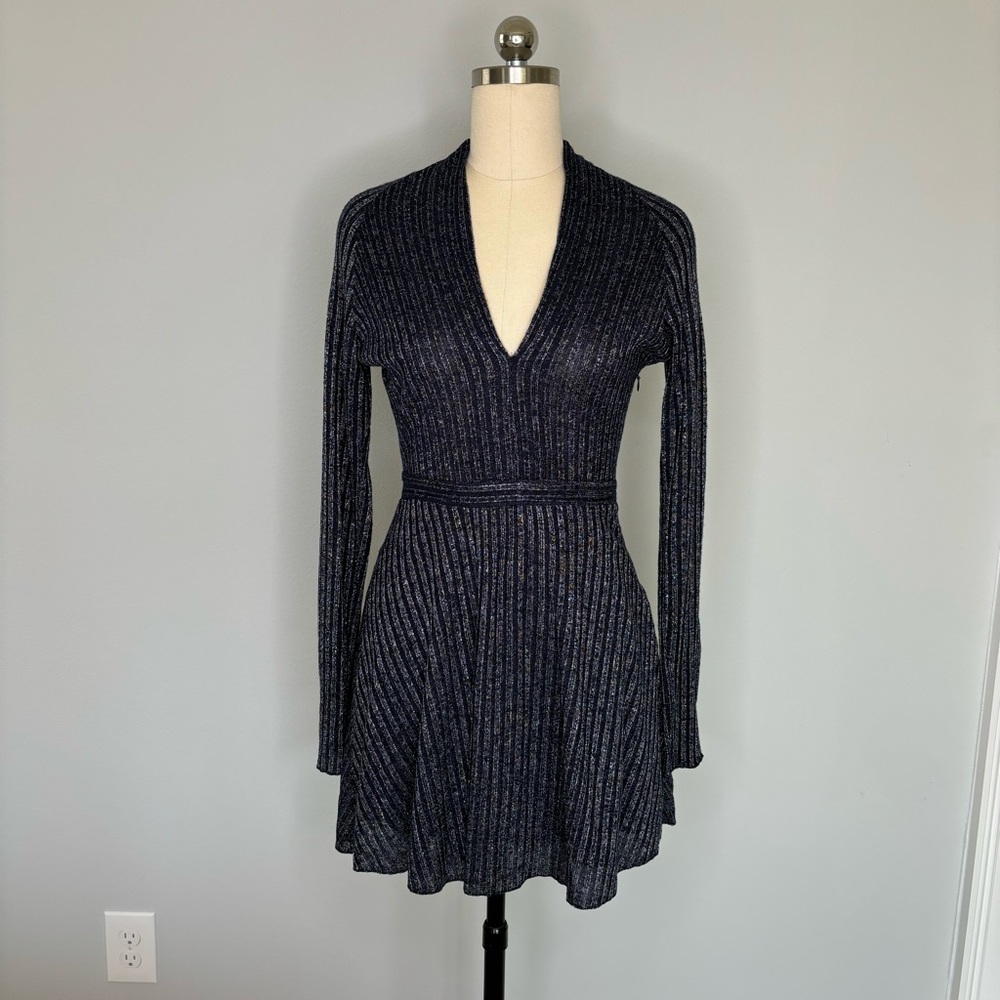 Hourglass Navy & Silver Sweater Dress Sz S